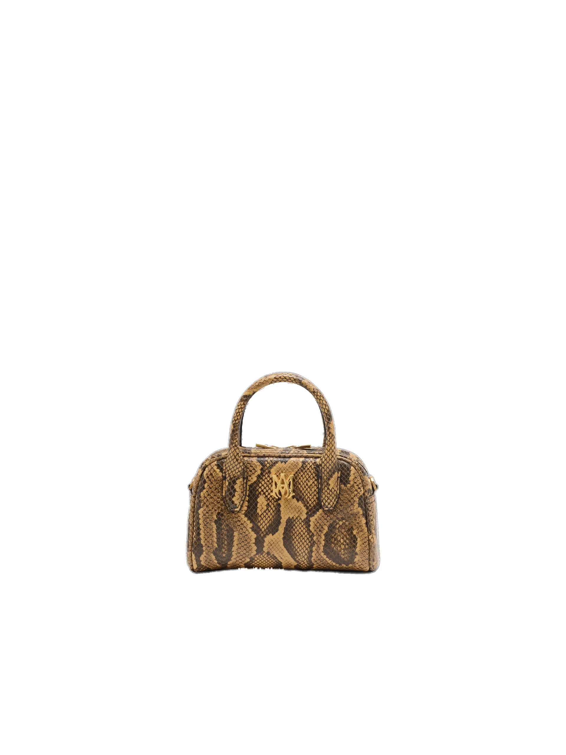 Amiri Python Embossed Micro MA Bowling Bag in Brown Amiri Python Embossed Micro MA Bowling Bag in Brown | Mini Bags | Luxury Shoes