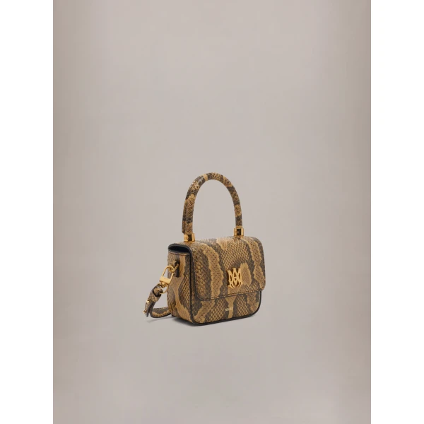 Amiri Python Embossed Nano MA Bag in Brown, view 3 | Mini Bags | Luxury Shoes 