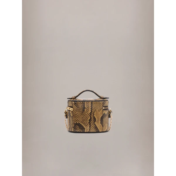 Amiri Python Embossed Nano Vanity Bag in Brown, view 2 | Mini Bags | Luxury Shoes 
