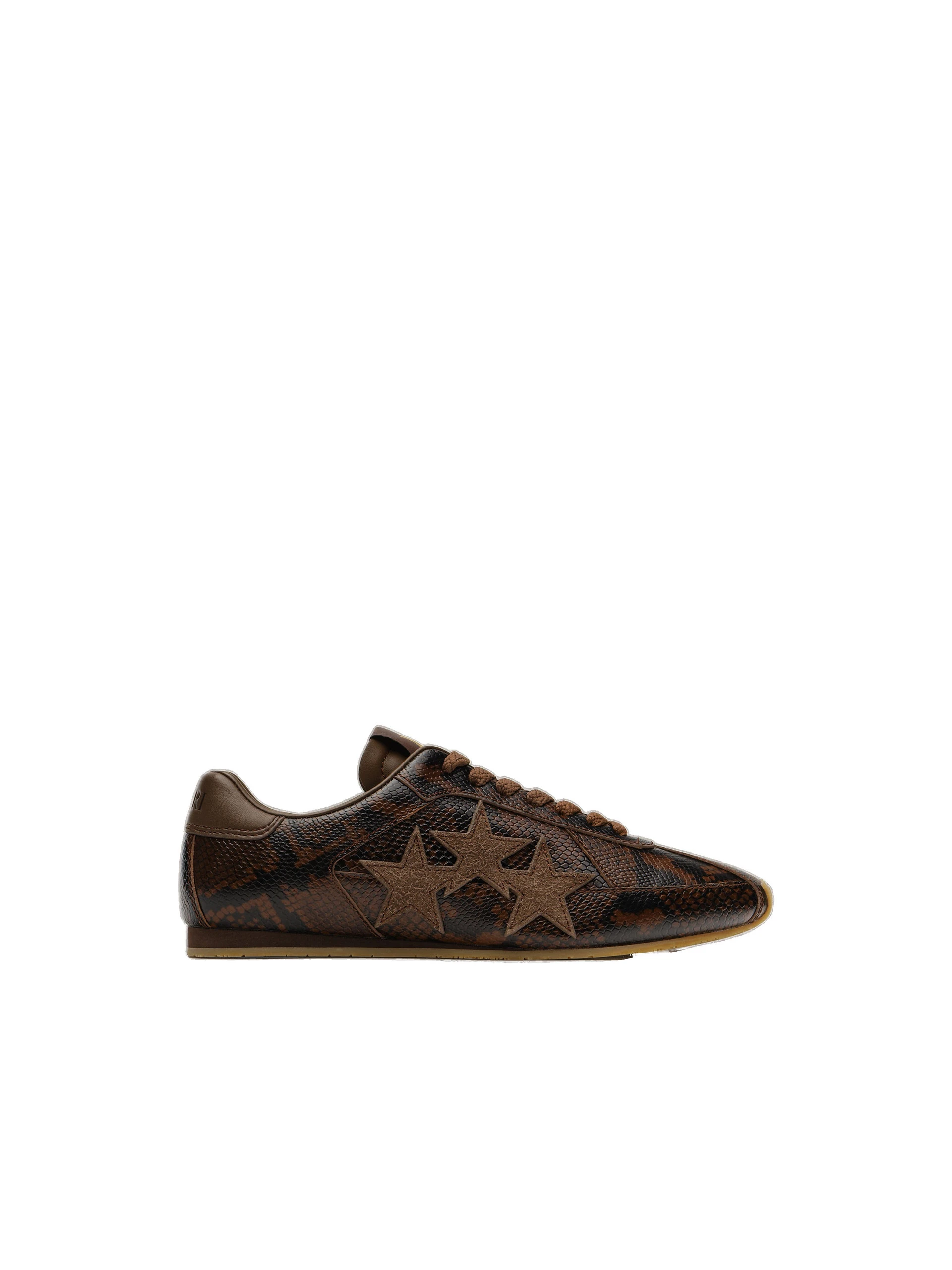 Amiri Python Embossed Pacific Flat Sneakers in Brown Amiri Python Embossed Pacific Flat Sneakers in Brown | Sneakers | Luxury Shoes