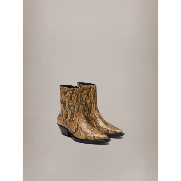 Amiri Python Embossed Print Ryder Boot in Brown, view 2 | Boots | Luxury Shoes 