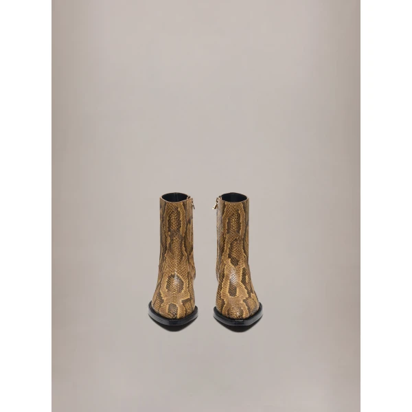 Amiri Python Embossed Print Ryder Boot in Brown, view 3 | Boots | Luxury Shoes 