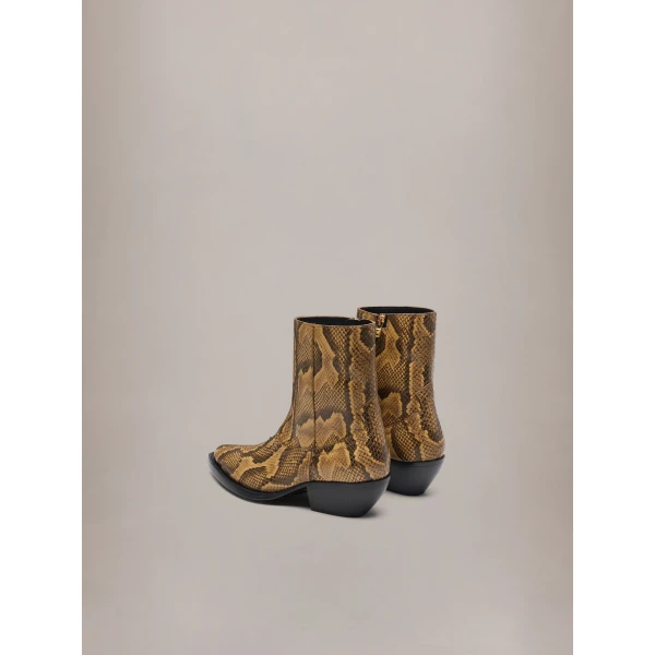 Amiri Python Embossed Print Ryder Boot in Brown, view 4 | Boots | Luxury Shoes 