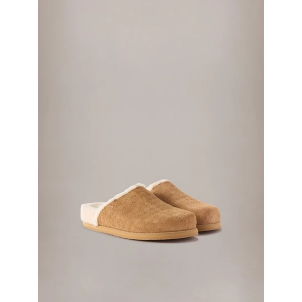 Amiri Shearling Jumbo Clog in Tan, view 2 | Mules | Luxury Shoes 