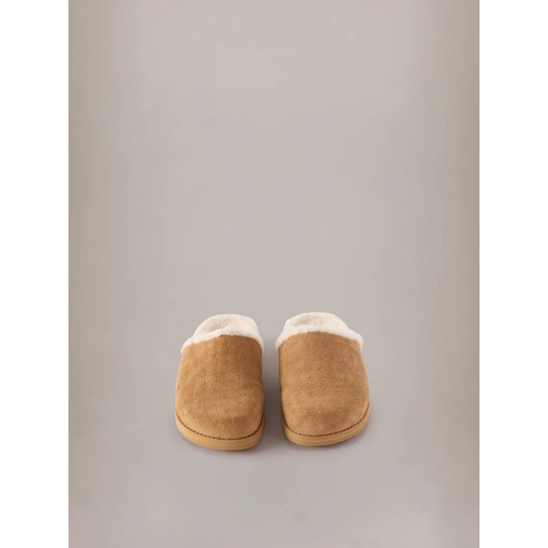 Amiri Shearling Jumbo Clog in Tan, view 3 | Mules | Luxury Shoes 