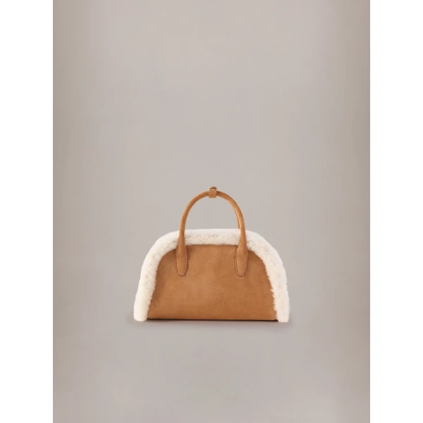 Amiri Shearling MA Bowling Bag in Sand, view 2 | Totes & Top-Handle Bags | Luxury Shoes 