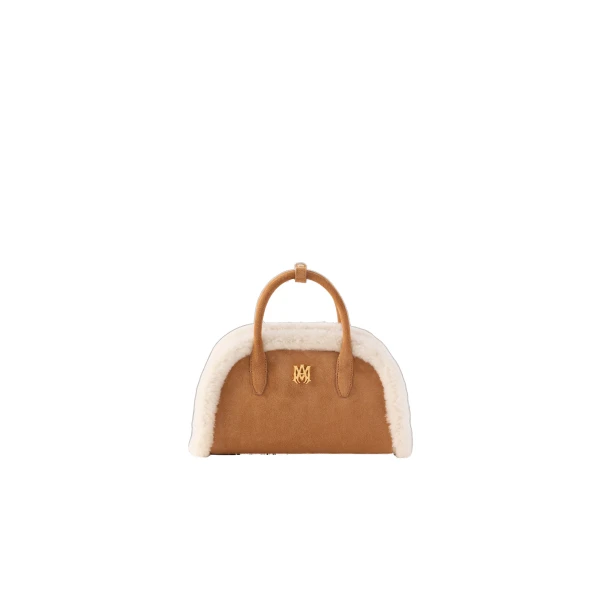 Shearling MA Bowling Bag in Sand