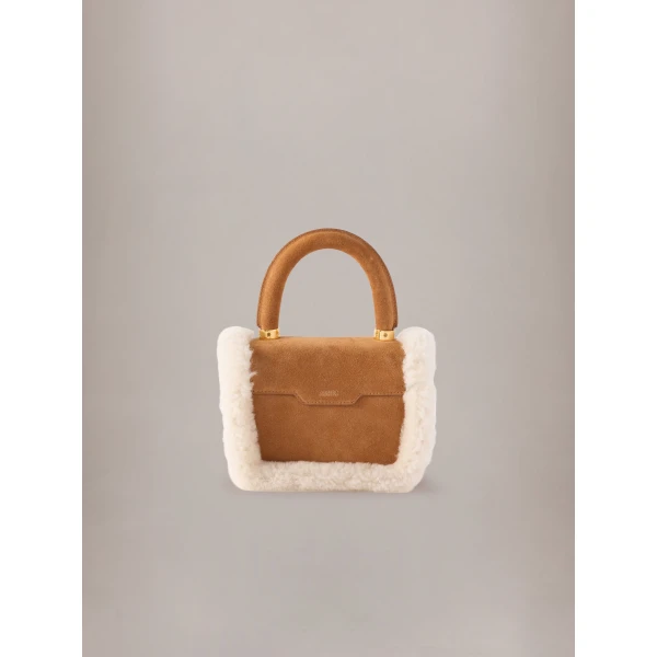 Amiri Shearling Micro MA Bag in Sand, view 2 | Mini Bags | Luxury Shoes 