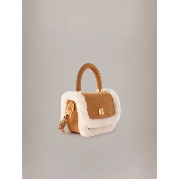 Amiri Shearling Micro MA Bag in Sand, view 3 | Mini Bags | Luxury Shoes 