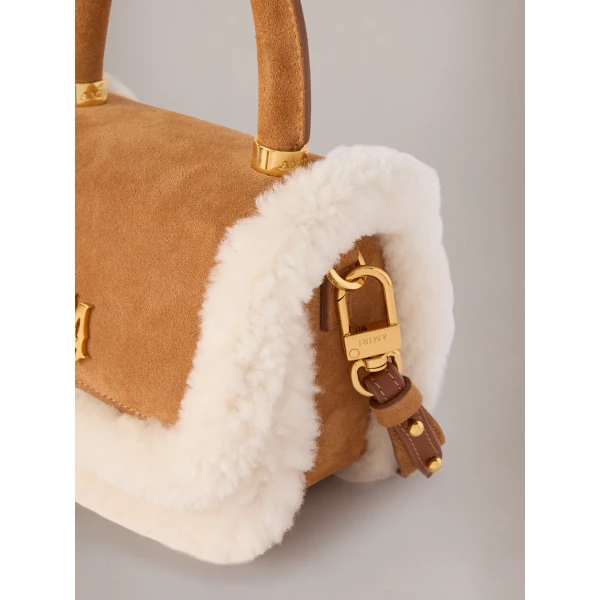Amiri Shearling Micro MA Bag in Sand, view 4 | Mini Bags | Luxury Shoes 