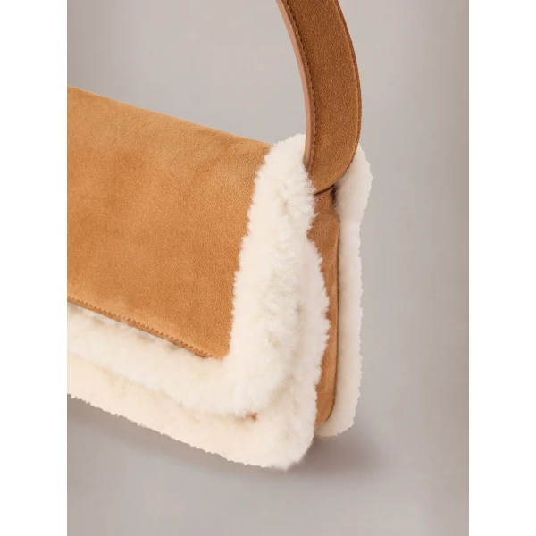 Amiri Shearling Millie Bag in Sand, view 4 | Shoulder & Crossbody Bags | Luxury Shoes 