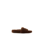 Amiri Shearling Slide in Dark Earth | Flip Flops & Slides | Luxury Shoes 