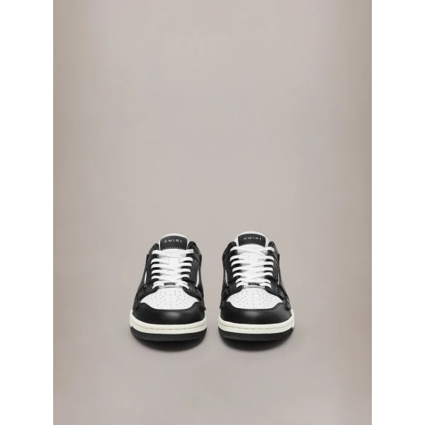 Amiri Skel-Top Low Sneakers in Black White, view 3 | Sneakers | Luxury Shoes 