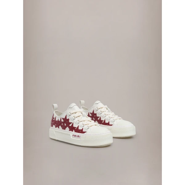Amiri Stars Court Low Sneakers in Deep Red, view 2 | Sneakers | Luxury Shoes 