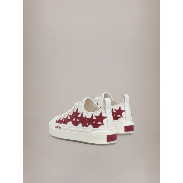 Amiri Stars Court Low Sneakers in Deep Red, view 4 | Sneakers | Luxury Shoes 