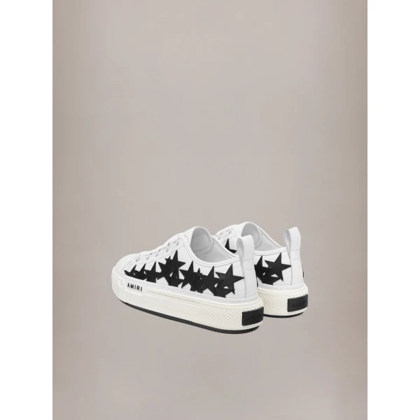 Amiri Stars Court Low Sneakers in White Black, view 4 | Sneakers | Luxury Shoes 