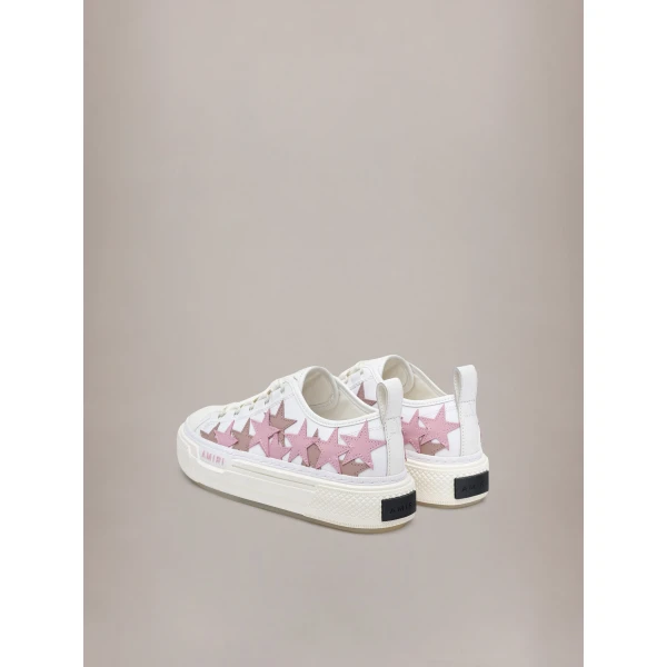 Amiri Stars Court Low Sneakers in White Pink, view 4 | Sneakers | Luxury Shoes 