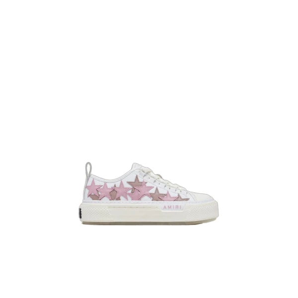 Amiri Stars Court Low Sneakers in White Pink | Sneakers | Luxury Shoes 