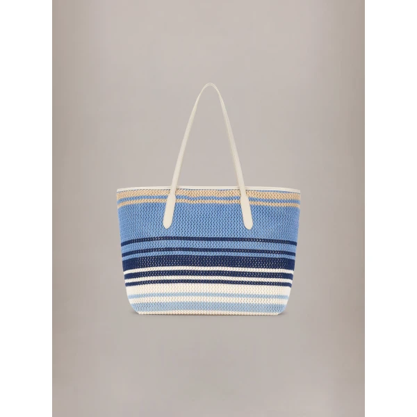 Amiri Striped Canvas Tote in Blue, view 2 | Totes & Top-Handle Bags | Luxury Shoes 