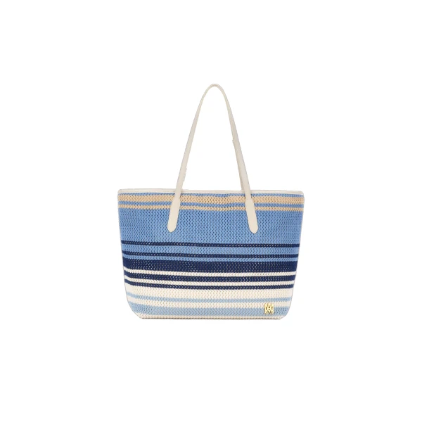 Striped Canvas Tote in Blue
