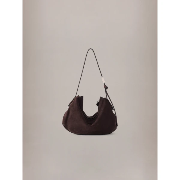 Amiri Suede Baby Biscotto Bag in Dark Brown, view 2 | Shoulder & Crossbody Bags | Luxury Shoes 
