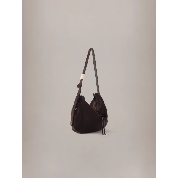 Amiri Suede Baby Biscotto Bag in Dark Brown, view 3 | Shoulder & Crossbody Bags | Luxury Shoes 