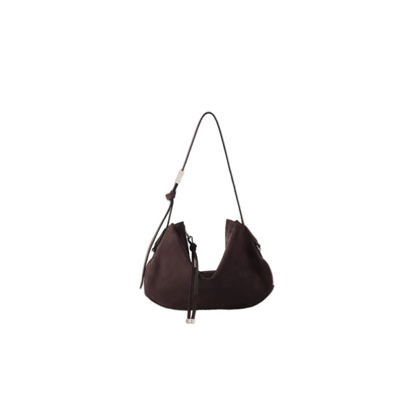 Amiri Suede Baby Biscotto Bag in Dark Brown | Shoulder & Crossbody Bags | Luxury Shoes 