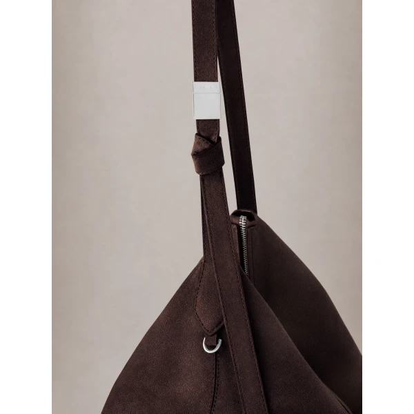 Amiri Suede Biscotto Shoulder Bag in Dark Brown, view 4 | Shoulder & Crossbody Bags | Luxury Shoes 