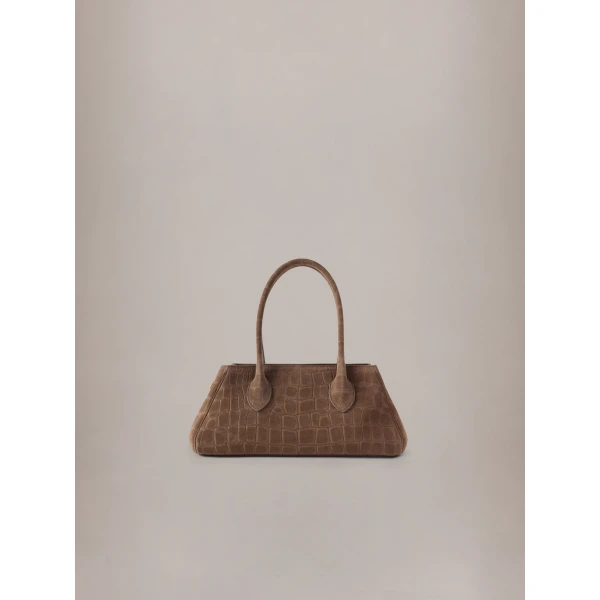 Amiri Suede Croc Honey 40 Shoulder Bag in Dark Brown, view 2 | Shoulder & Crossbody Bags | Luxury Shoes 