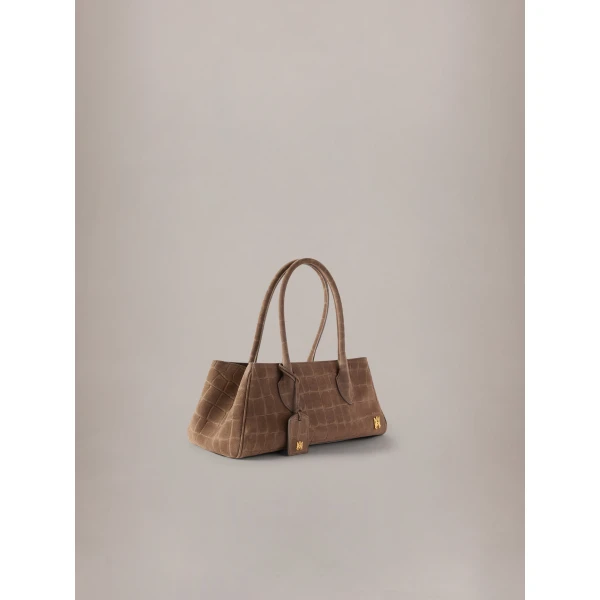 Amiri Suede Croc Honey 40 Shoulder Bag in Dark Brown, view 3 | Shoulder & Crossbody Bags | Luxury Shoes 