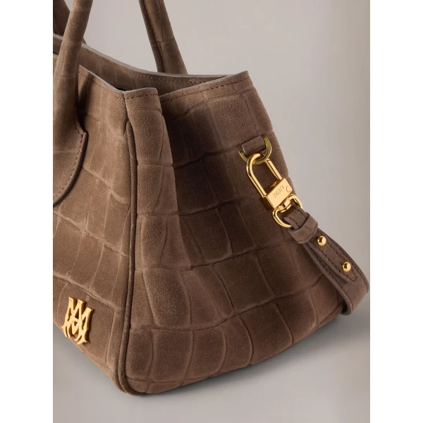 Amiri Suede Croc Honey 40 Shoulder Bag in Dark Brown, view 4 | Shoulder & Crossbody Bags | Luxury Shoes 