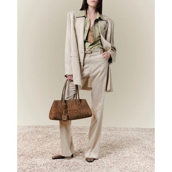 Amiri Suede Croc Honey 40 Shoulder Bag in Dark Brown, view 5 | Shoulder & Crossbody Bags | Luxury Shoes 