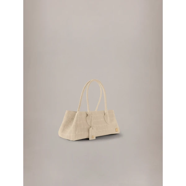 Amiri Suede Croc Honey 40 Shoulder Bag in Taupe, view 3 | Shoulder & Crossbody Bags | Luxury Shoes 