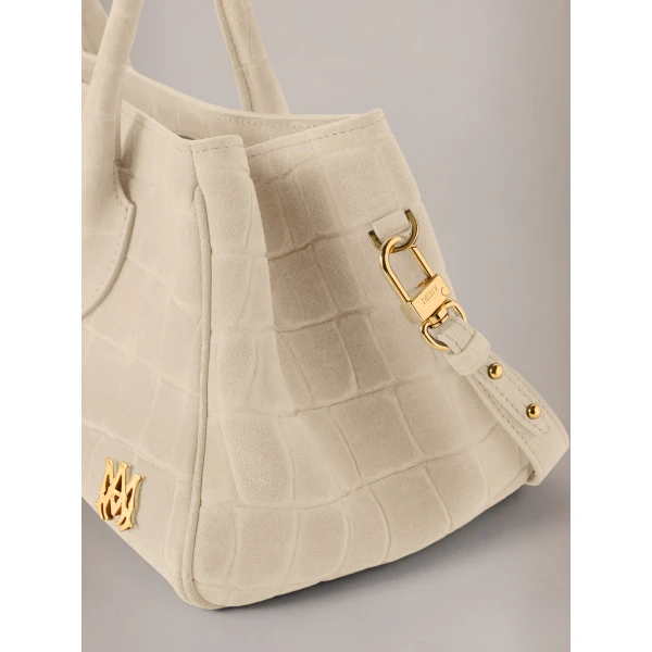 Amiri Suede Croc Honey 40 Shoulder Bag in Taupe, view 4 | Shoulder & Crossbody Bags | Luxury Shoes 