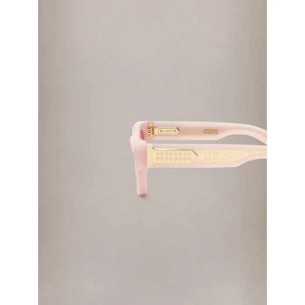 Amiri Venice Exposed Sunglasses in Dusty Peach, view 6 | Sunglasses | Luxury Shoes 