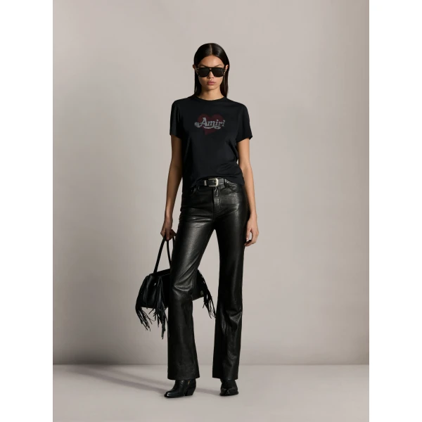 Amiri Vintage Cut Leather Pant in Black, view 2 | Pants | Luxury Shoes 