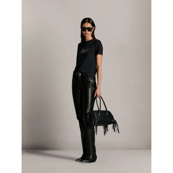 Amiri Vintage Cut Leather Pant in Black, view 3 | Pants | Luxury Shoes 