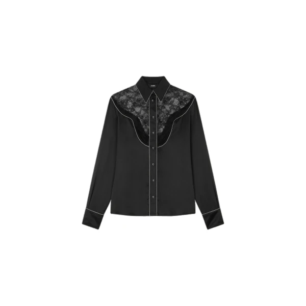 Western Lace Shirt in Black