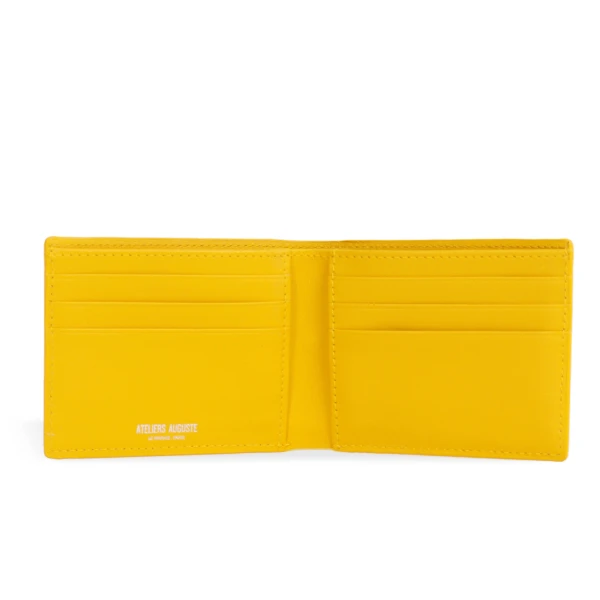 Ateliers Auguste Cléry Slim Wallet in Yellow Smooth Leather, view 2