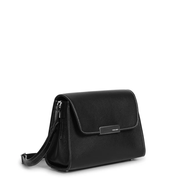 Ateliers Auguste Mini Amelot Silver Edition in Black Pebble Leather, view 2