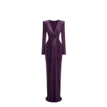 Avaro Figlio Amethyst Royal Purple Crystal Gown