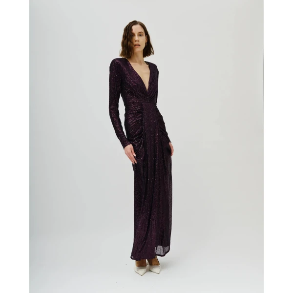 Avaro Figlio Amethyst Royal Purple Crystal Gown, view 3