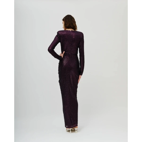 Avaro Figlio Amethyst Royal Purple Crystal Gown, view 5