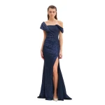 Avaro Figlio Asymmetric Draped Maxi Dress With Slit