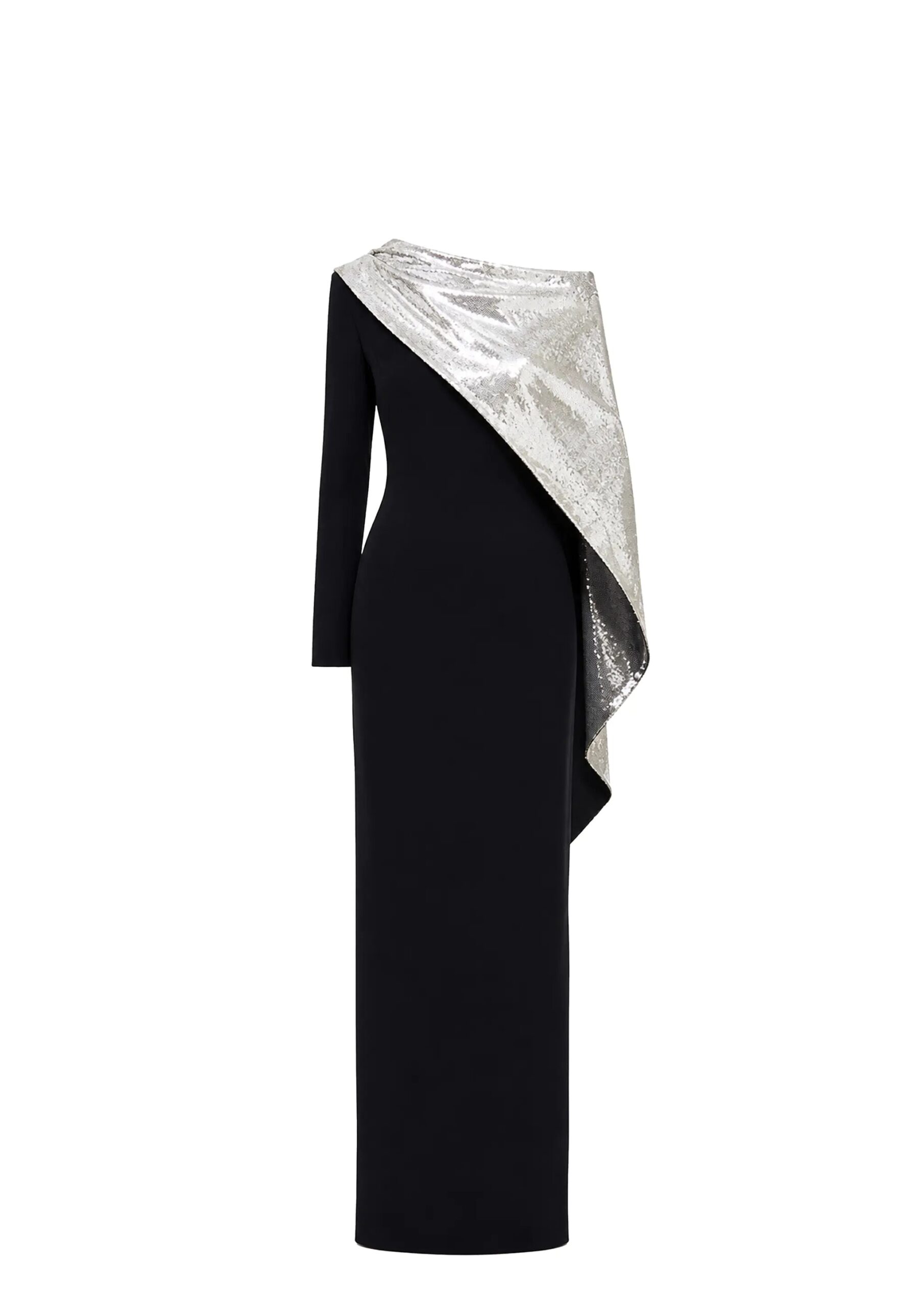 Avaro Figlio Axis One-Shoulder Sequin Gown in Multicolour