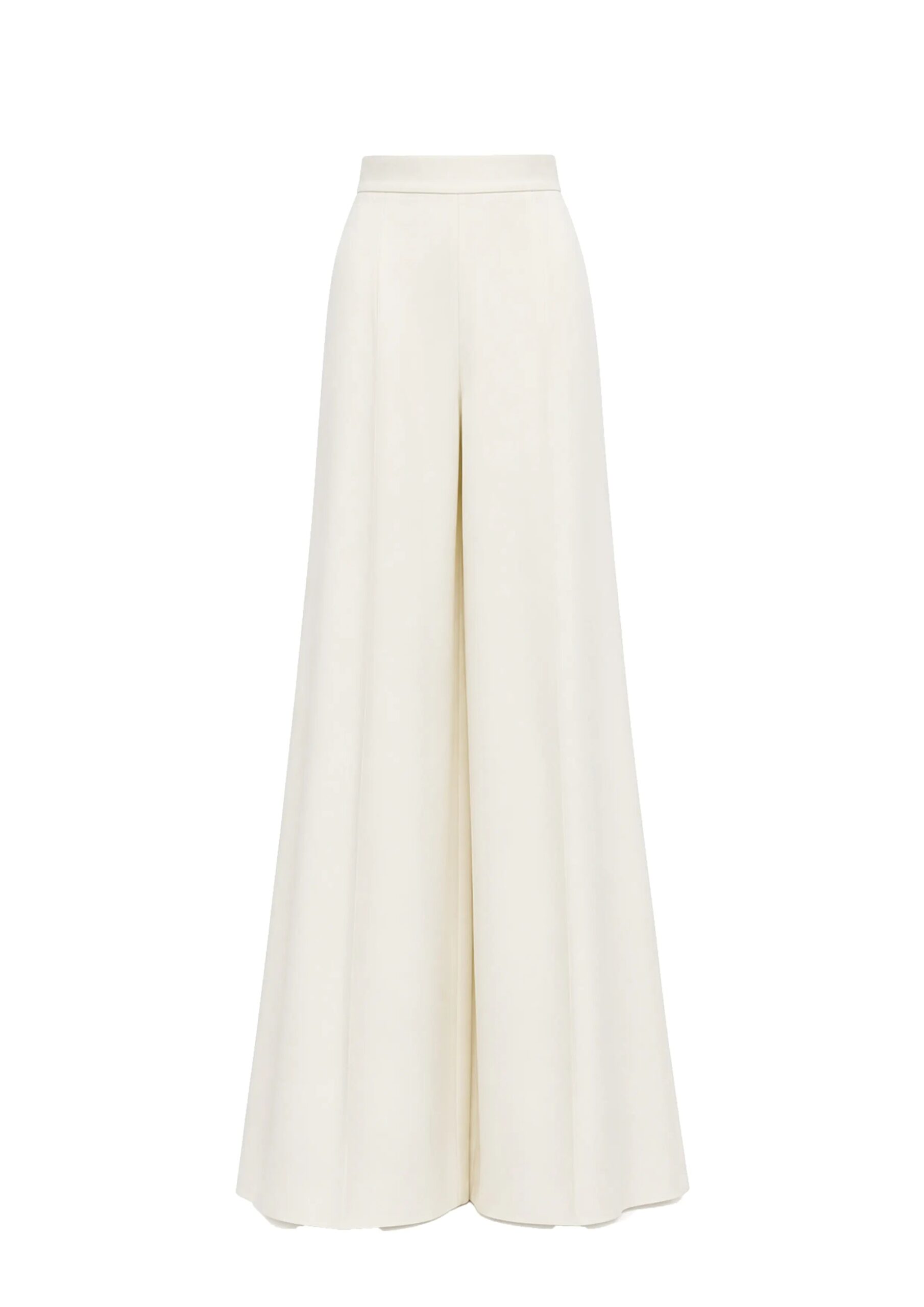 Avaro Figlio Bianca High-Waist Pleated Cady Trousers in Ivory