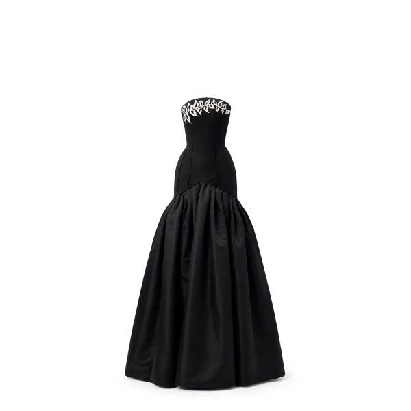 Black Corset Ball Gown with Lace