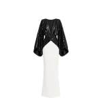Avaro Figlio Black Sequin Kimono Dress