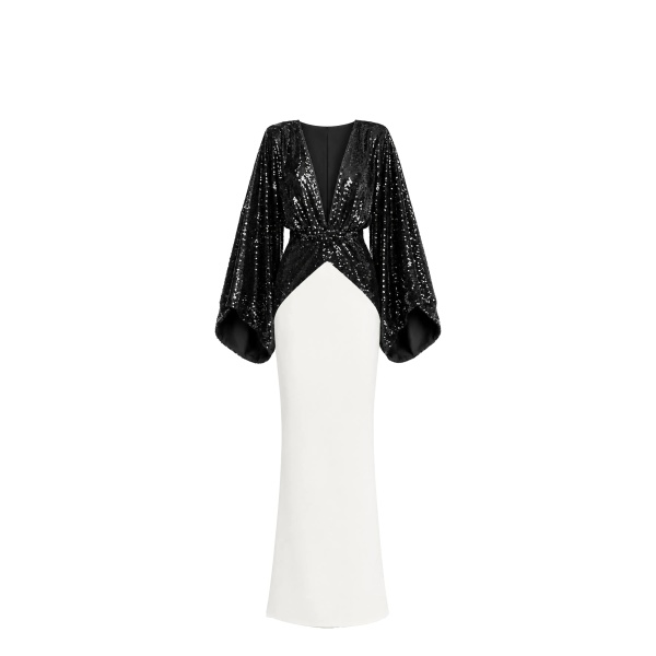 Avaro Figlio Black Sequin Kimono Dress