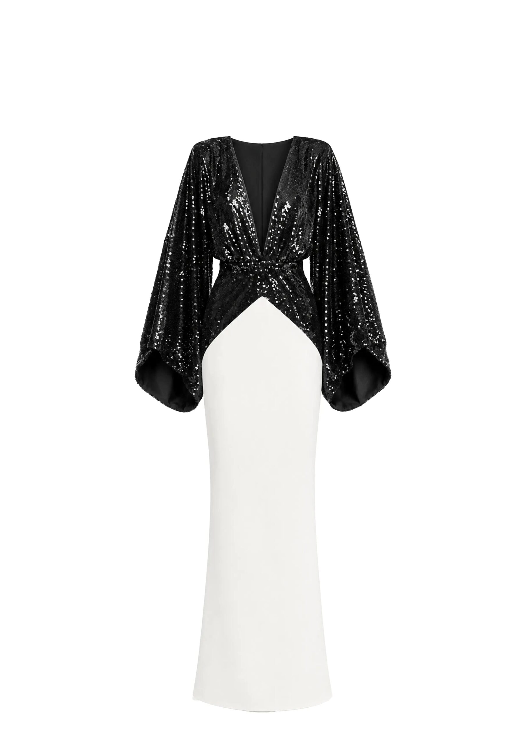 Avaro Figlio Black Sequin Kimono Dress in Multicolour